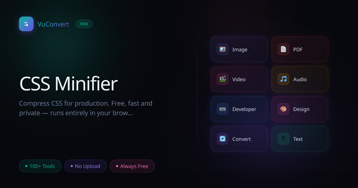 CSS Minifier · VuConvert